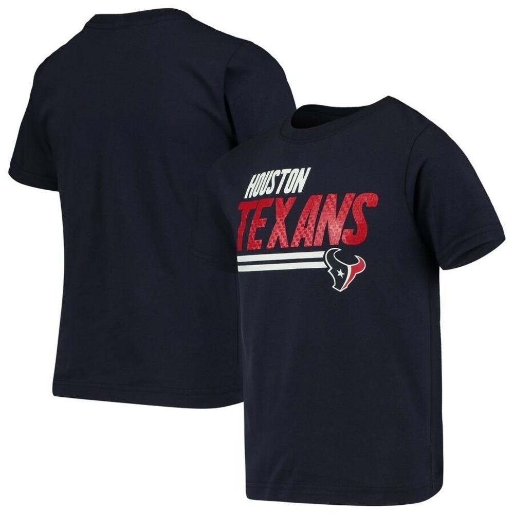 Youth Navy Houston Texans Lined T-Shirt